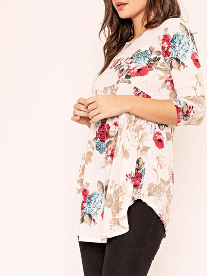 Boho Vintage Black  Charcoal Quilted PatchWork Pattern Raglan Ruffle Flare Sleeve Tunic Blouse Top Small To 3XL Plus