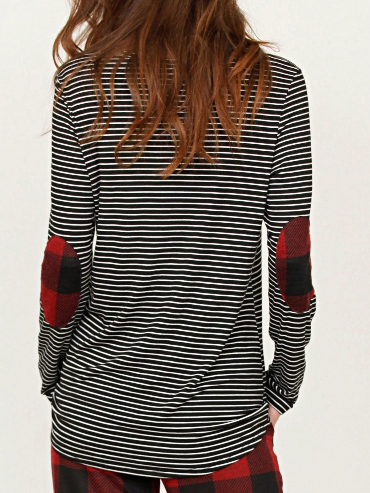 Boho Retro 60's Vintage Tulip Petal Hem Contrast Binding Brushed Soft Stripe Raglan Sleeve Tunic Top