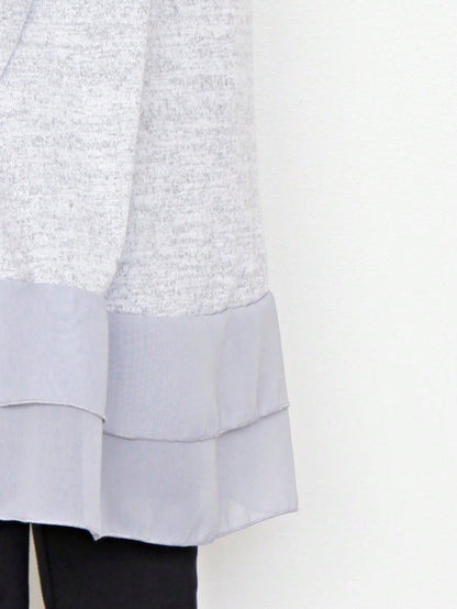 Boho Retro Knot Twisted Front Floral Stripe Knit  Top Blouse Shirt Pullover With Front Pocket