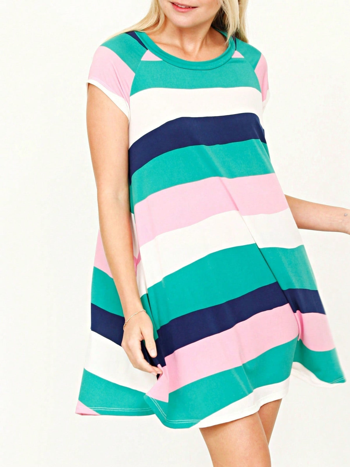 Boho Retro Stripe Pink Tassel Rayon Cool Smooth Soft Tunic Dress Top Shirt Blouse