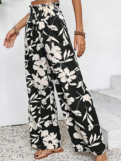 Boho Retro 90's Solid Black  Charcoal Viscose Shape High Waist Flared Leggings Pants