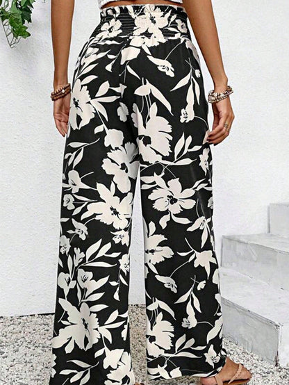 Boho Retro 90's Solid Black  Charcoal Viscose Shape High Waist Flared Leggings Pants