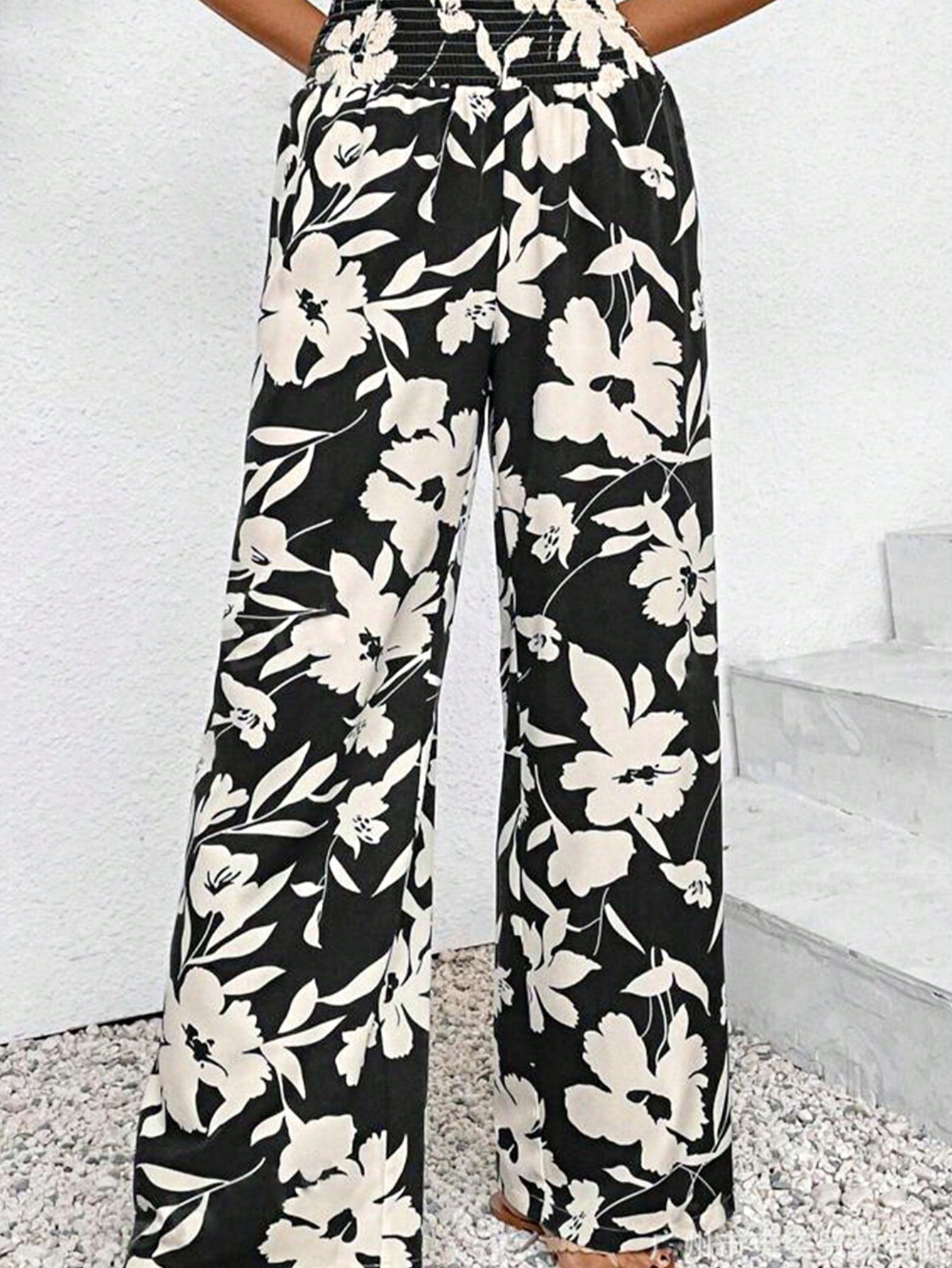 Boho Retro 90's Solid Black  Charcoal Viscose Shape High Waist Flared Leggings Pants