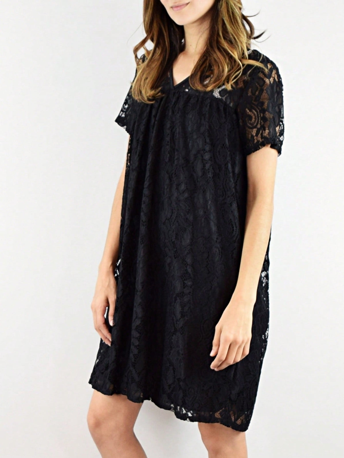 Boho Retro Burgundy  Red Lace Fit And Flare Three-Quarter Sleeve Lace