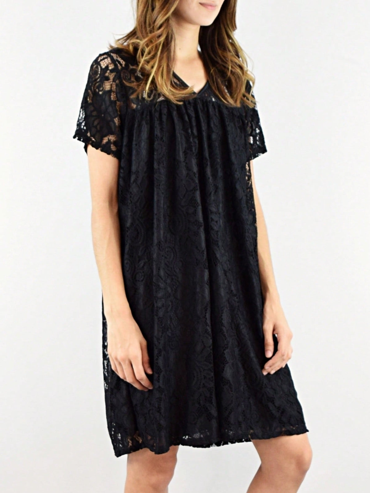 Boho Retro Burgundy  Red Lace Fit And Flare Three-Quarter Sleeve Lace
