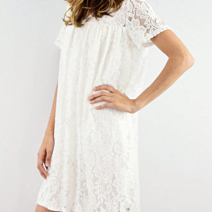 Boho Retro Burgundy  Red Lace Fit And Flare Three-Quarter Sleeve Lace