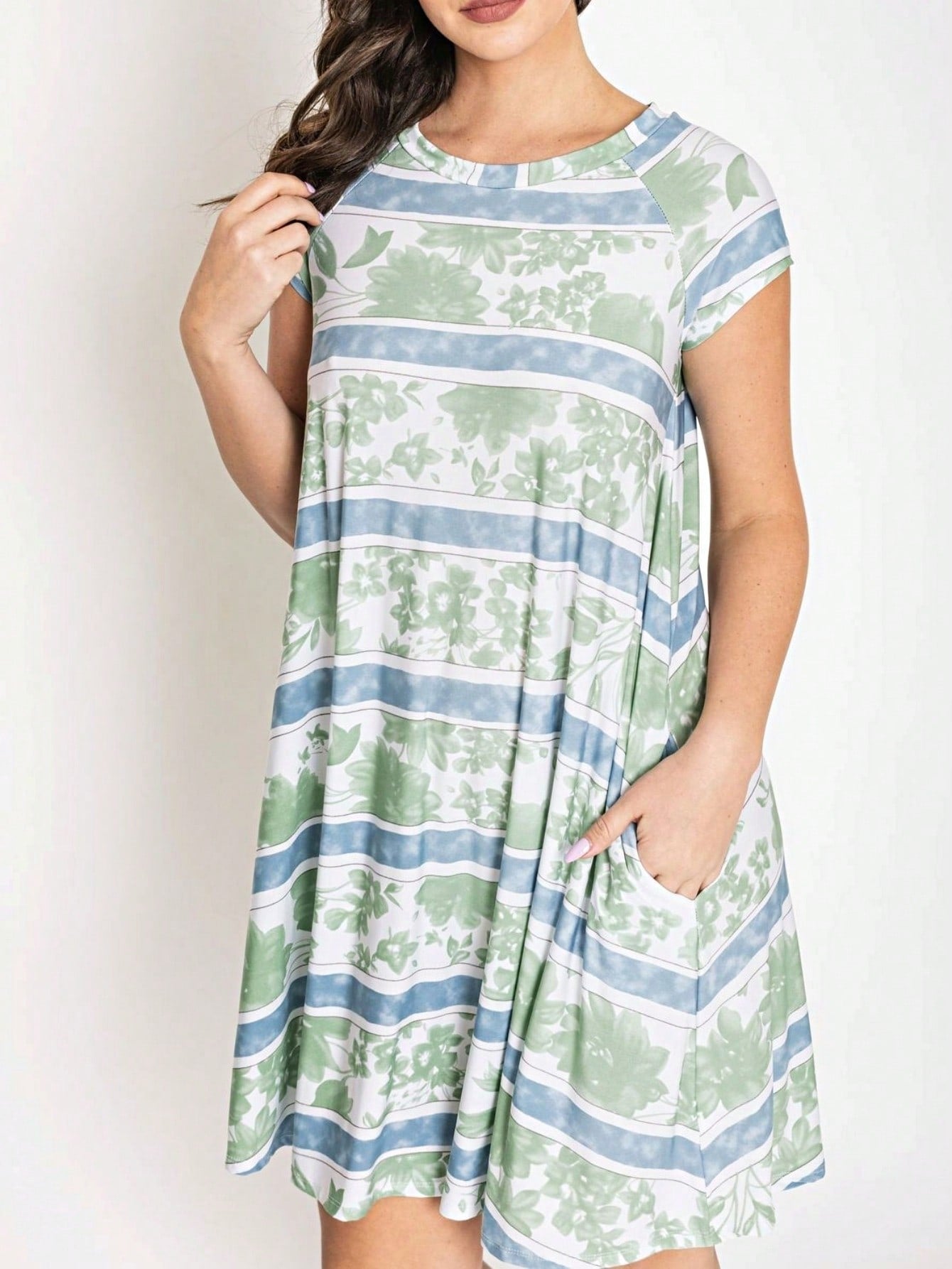 Boho Retro Stripe Pink Tassel Rayon Cool Smooth Soft Tunic Dress Top Shirt Blouse