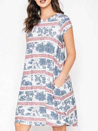 Boho Retro Stripe Pink Tassel Rayon Cool Smooth Soft Tunic Dress Top Shirt Blouse