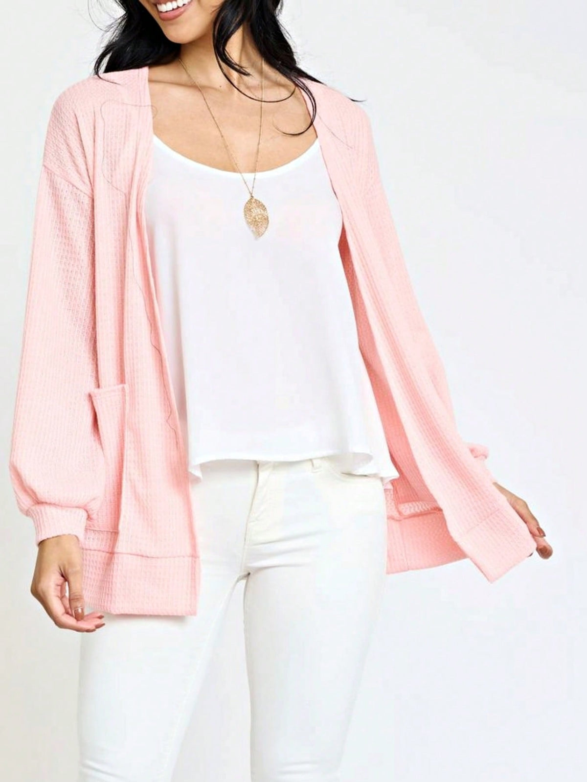 Boho Retro Peach Khaki Beige Floral Button  Puff Drop Shoulder Light Weight Terry Cardigan Small To 3 XL PLUS