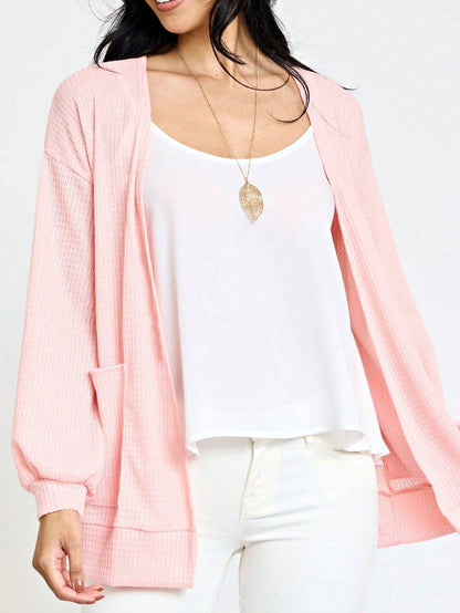 Boho Retro Peach Khaki Beige Floral Button  Puff Drop Shoulder Light Weight Terry Cardigan Small To 3 XL PLUS