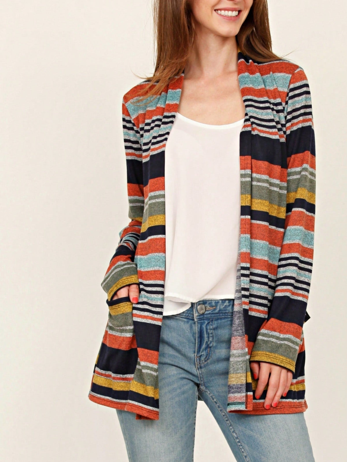 Boho Retro Peach Khaki Beige Floral Button  Puff Drop Shoulder Light Weight Terry Cardigan Small To 3 XL PLUS