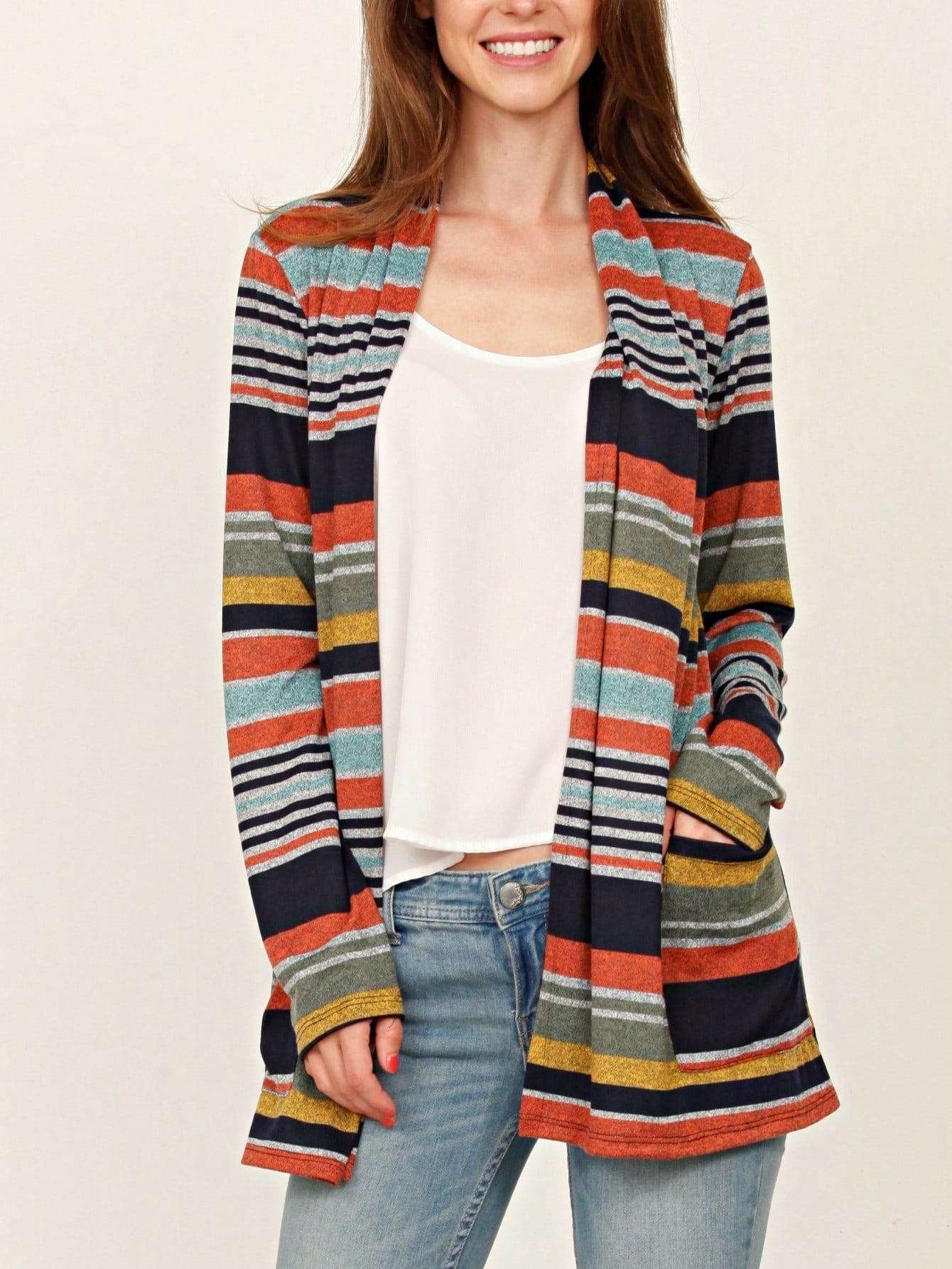 Boho Retro Peach Khaki Beige Floral Button  Puff Drop Shoulder Light Weight Terry Cardigan Small To 3 XL PLUS