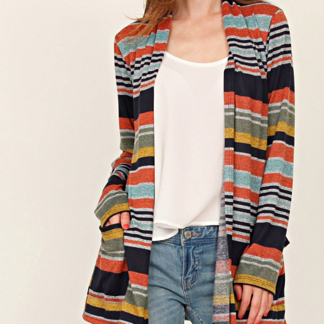 Boho Retro Peach Khaki Beige Floral Button  Puff Drop Shoulder Light Weight Terry Cardigan Small To 3 XL PLUS