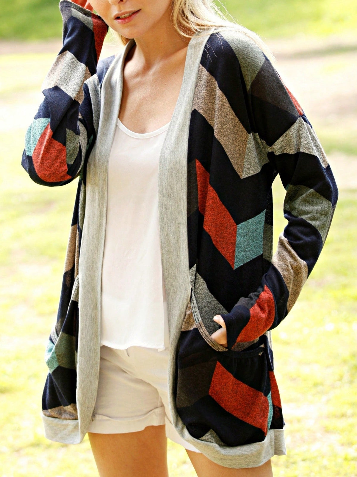 Boho Retro Peach Khaki Beige Floral Button  Puff Drop Shoulder Light Weight Terry Cardigan Small To 3 XL PLUS
