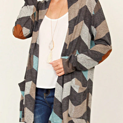 Boho Retro Peach Khaki Beige Floral Button  Puff Drop Shoulder Light Weight Terry Cardigan Small To 3 XL PLUS