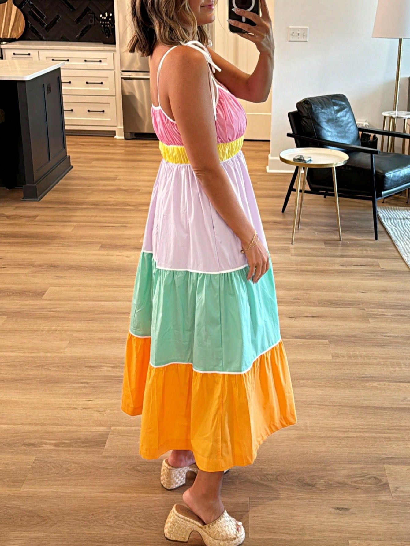 Boho Vacation Cotton Wavy White Elegant Tiered Maxi Long Shirt  Dress With Drawstring  Versatile Summer Dress For Women