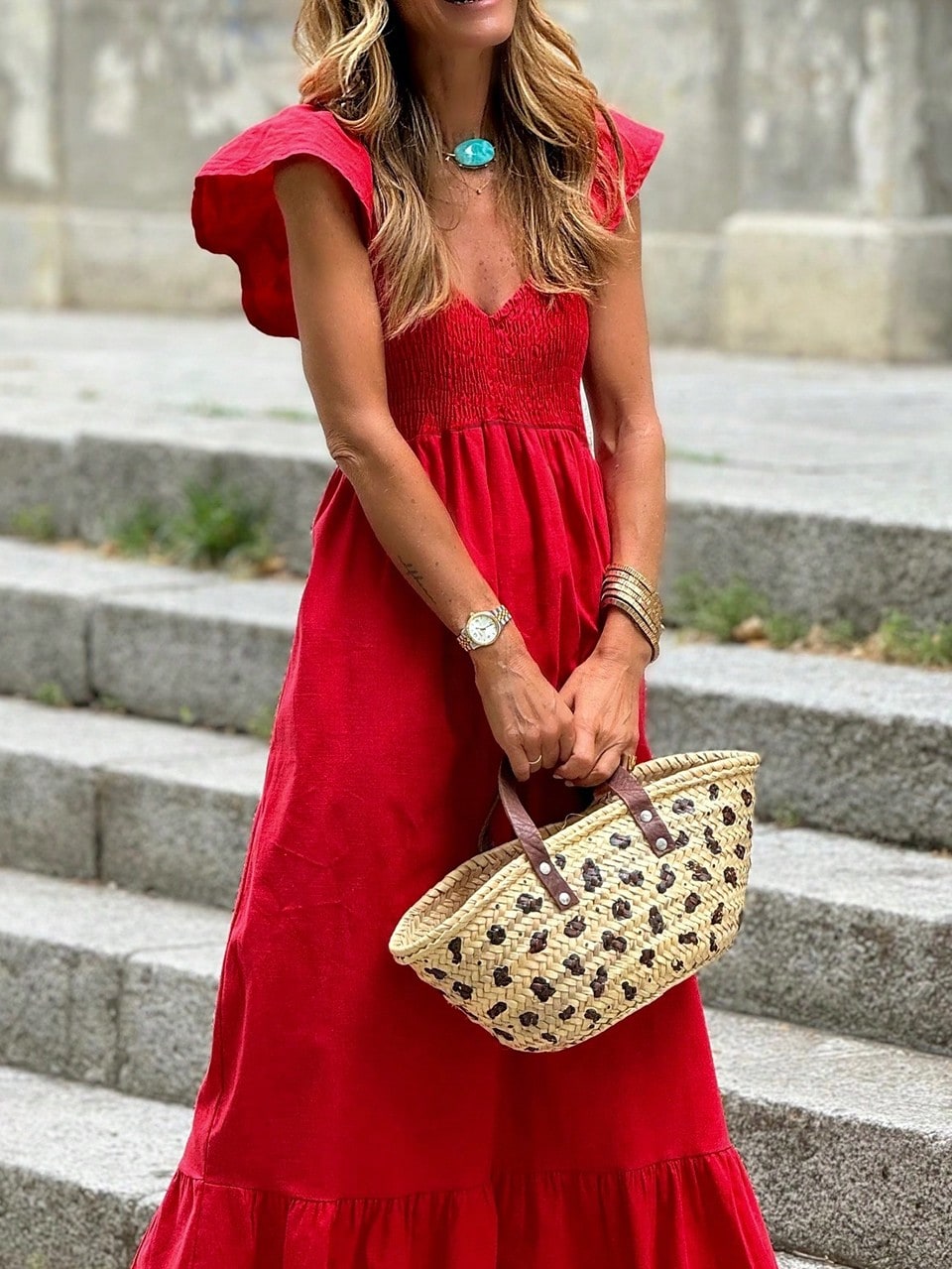 Boho Vacation Cotton Wavy White Elegant Tiered Maxi Long Shirt  Dress With Drawstring  Versatile Summer Dress For Women