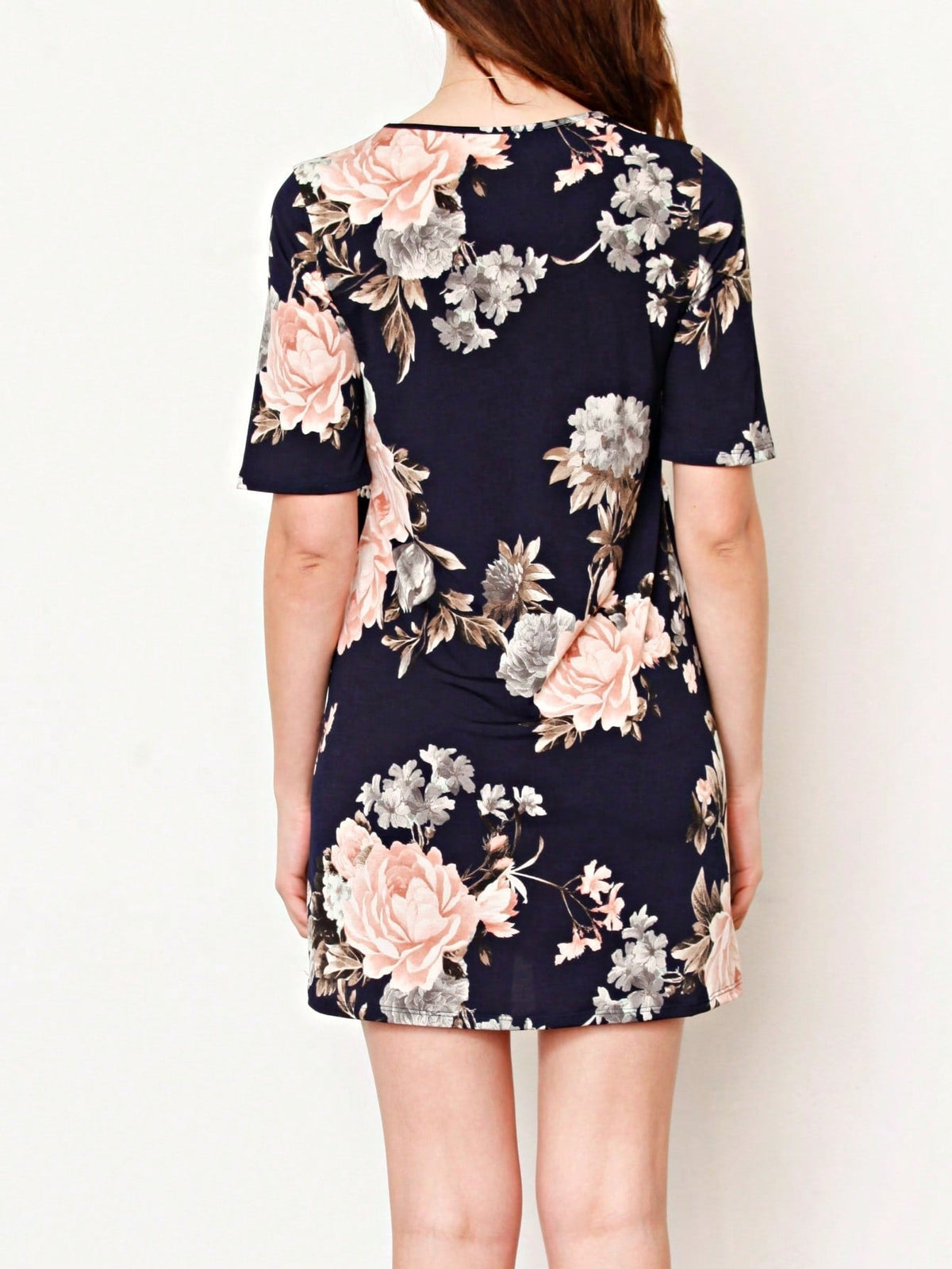 Boho Retro Vintage 60's Vibe Black Floral Tiered PomPom Trimmed Mini Dress