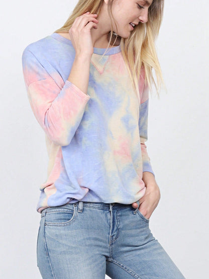 Boho Retro 90's Vintage  Preppy V Stitch  Stripe Knit Contrast Binding Brushed Soft Floral Raglan Sleeve Tunic Top Pullover Only
