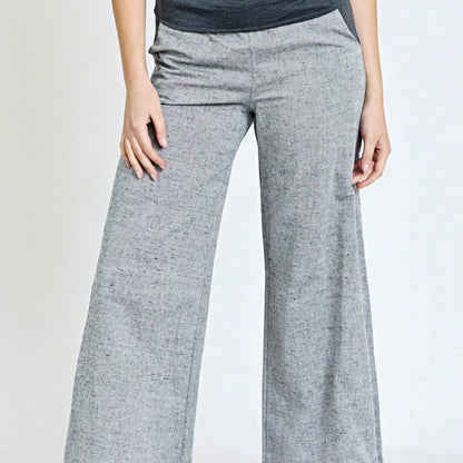 Boho Solid Fold Over Lounge Pants  Plain Bermuda Midi Casual Linen With Pocket Pants