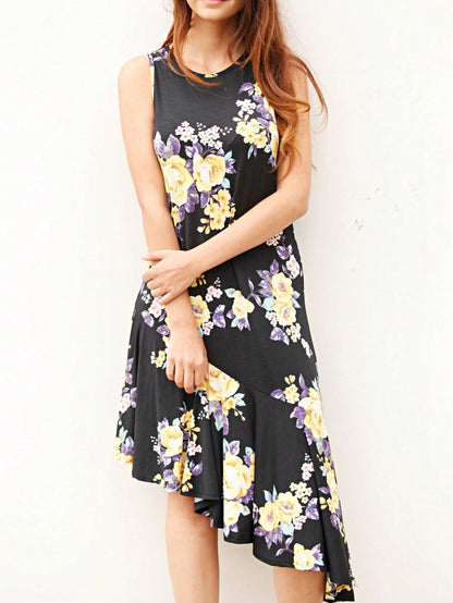 Boho Retro Kelly Green One Shoulder Rayon Ruffle Bottom Flounce Summer Cool Sleeve Midi Tiered Dress
