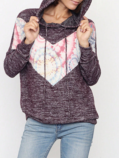 Boho Retro 90's Vintage  Preppy V Stitch  Stripe Knit Contrast Binding Brushed Soft Floral Raglan Sleeve Tunic Top Pullover Only