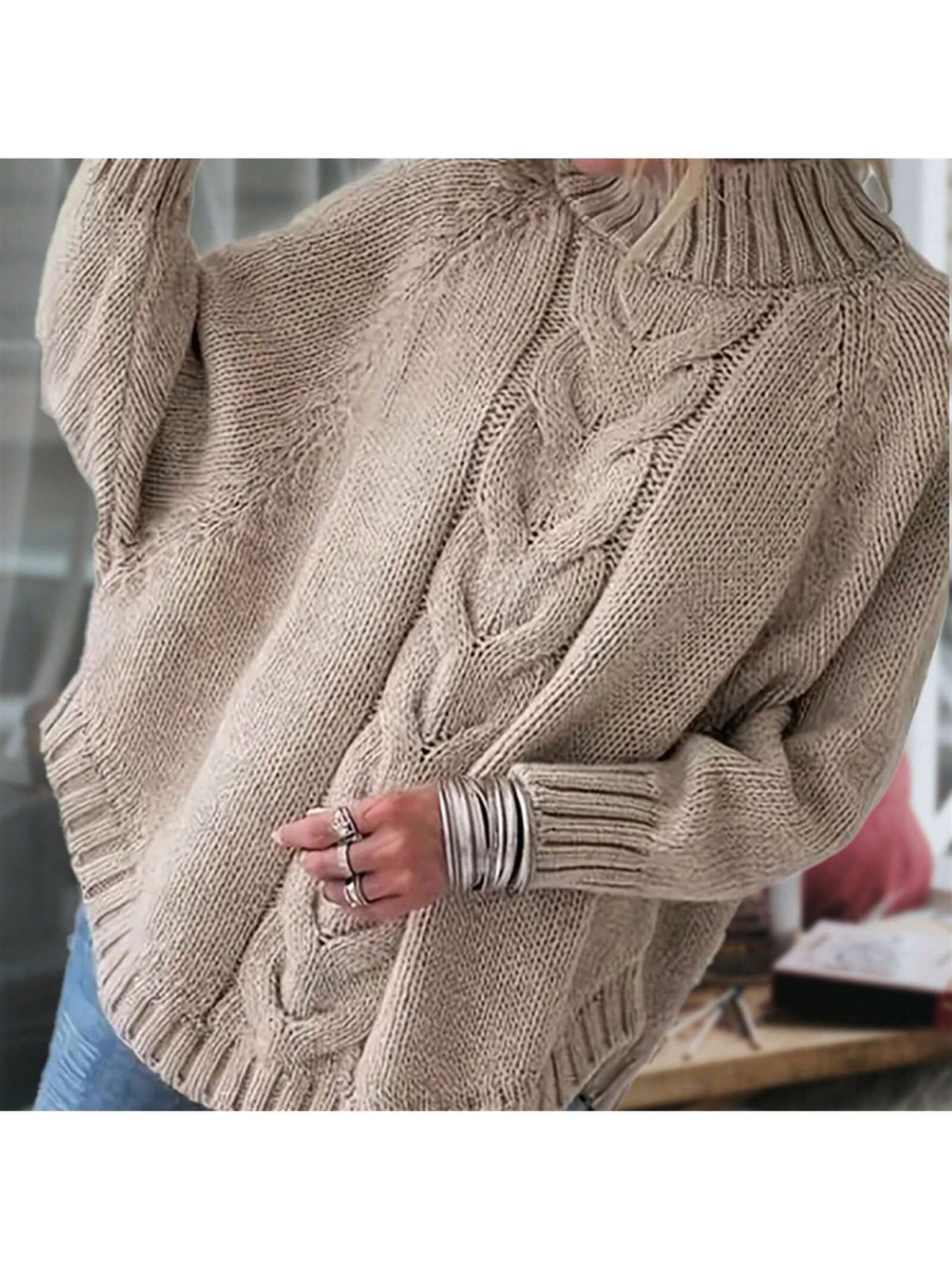 Boho Retro Vintage 60's  Drop Shoulder Wide Kimono Camouflage Marble Acid Sleeve Stripe Eyelet Overs Sized  Sweater Knit Hood Pullover Hodie