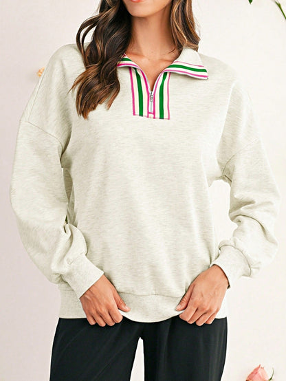 Boho Retro Vintage 90's Cotton Vanilla Beige Button Waffle Patchwork Long Pocket Sleeve Henley Knit Top Sweat Shirt Pullover
