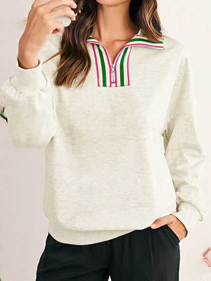 Boho Retro Vintage 90's Cotton Vanilla Beige Button Waffle Patchwork Long Pocket Sleeve Henley Knit Top Sweat Shirt Pullover