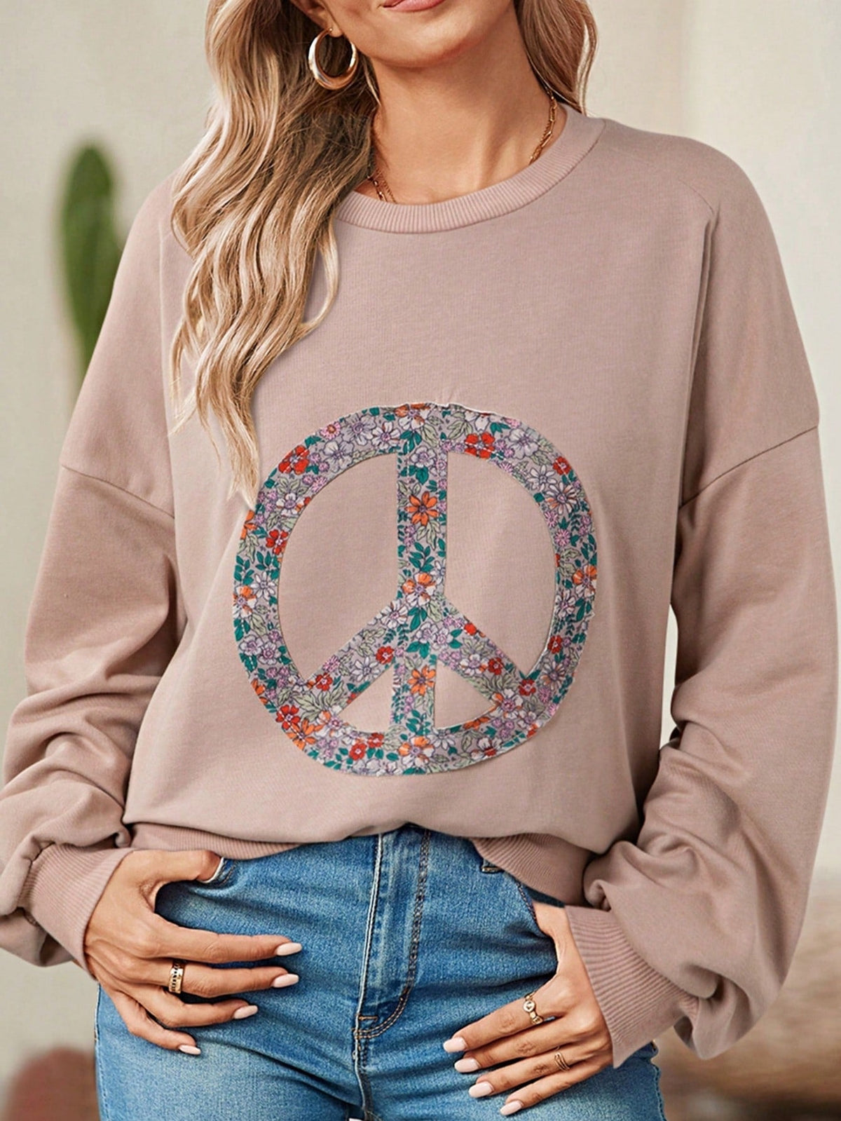 Boho Retro Vintage 60's Vibe Cream Cotton Raglan Lantern Bubble Puff  Sleeve  Floral Rib Patchwork Top Sweat Shirt Blouse