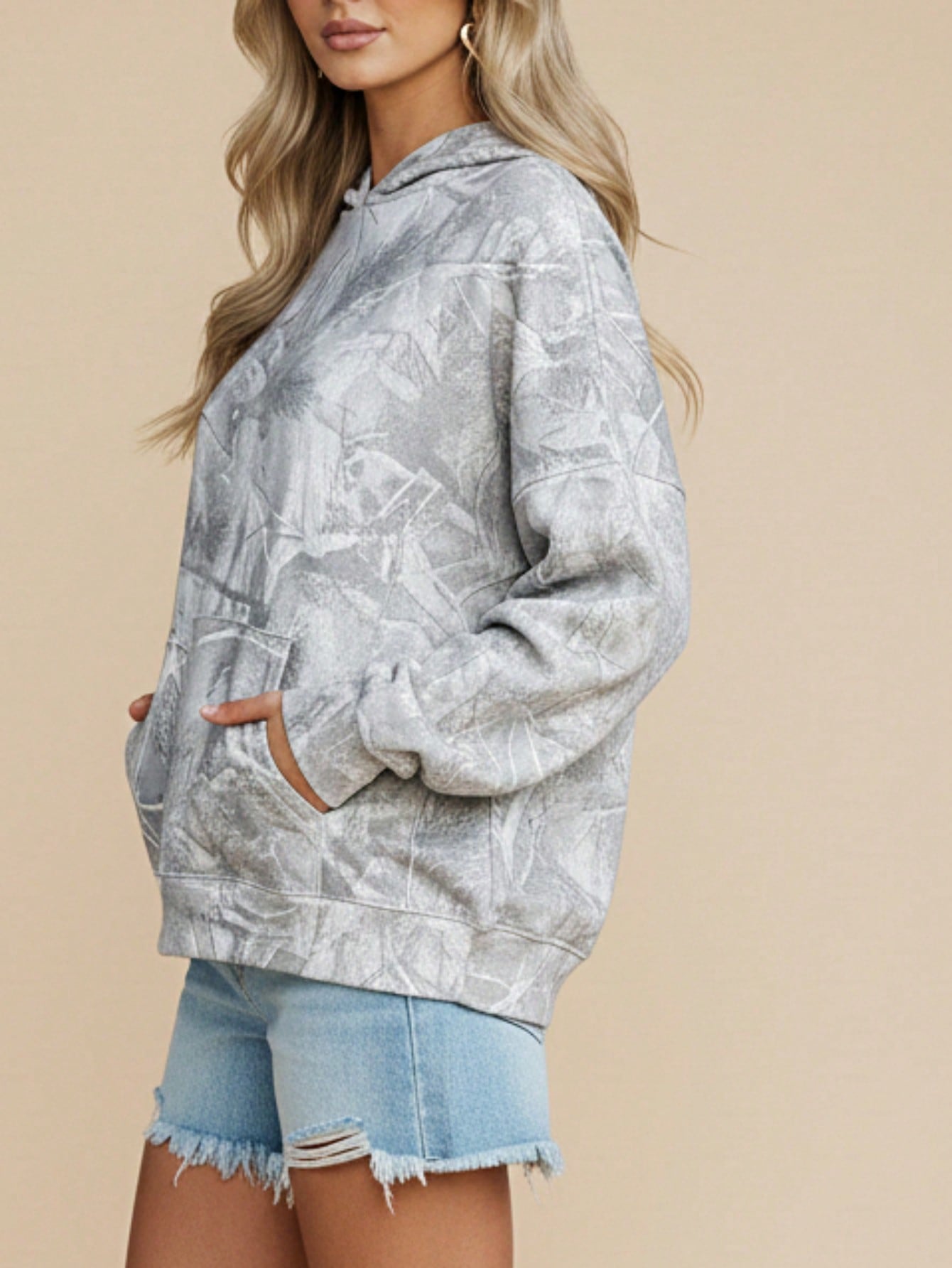 Boho Retro Vintage 60's  Drop Shoulder Wide Kimono Camouflage Marble Acid Sleeve Stripe Eyelet Overs Sized  Sweater Knit Hood Pullover Hodie