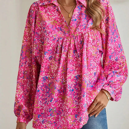 Boho Retro Vintage 60's Vibe Rose Red Floral Pleated Blue Stripe Dolman Bat Wing Ivory Whited Top Shirt Blouse