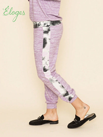 Boho Retro 60"S Geo Tie Die Knee Length Water Color Green Charcoal Leggings Bottom Pants Only