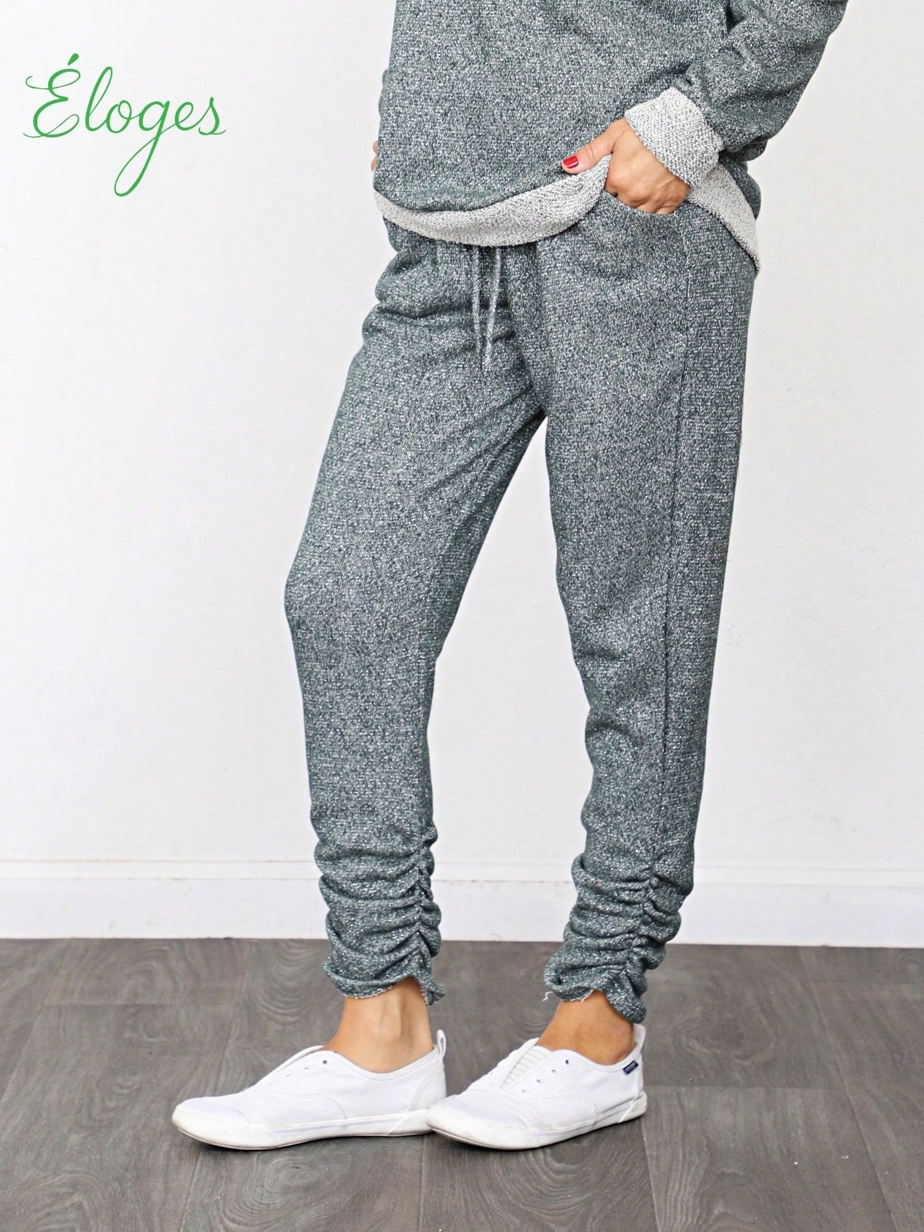Boho Retro 90's Cloud Tie Dye Pink Blue Grey Shirred Cuff Leg Cropped Jogger Pants With Drawstring
