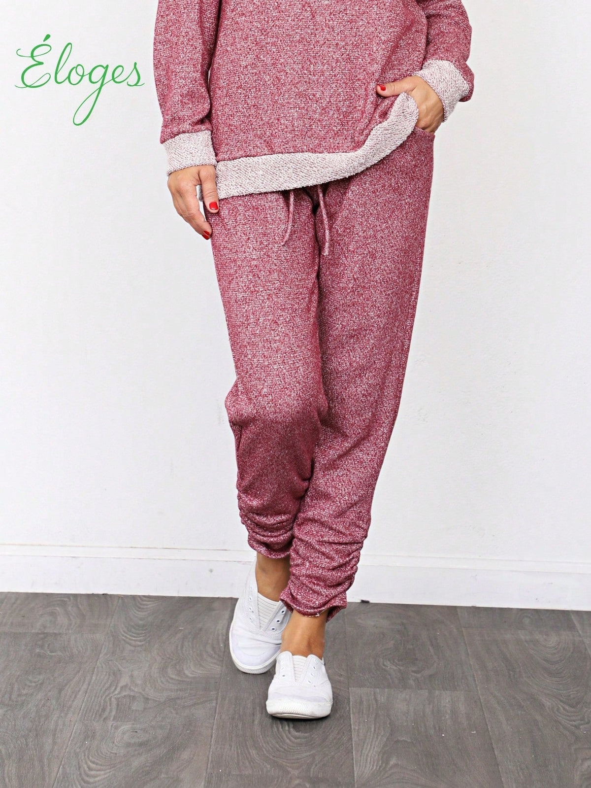 Boho Retro 90's Cloud Tie Dye Pink Blue Grey Shirred Cuff Leg Cropped Jogger Pants With Drawstring