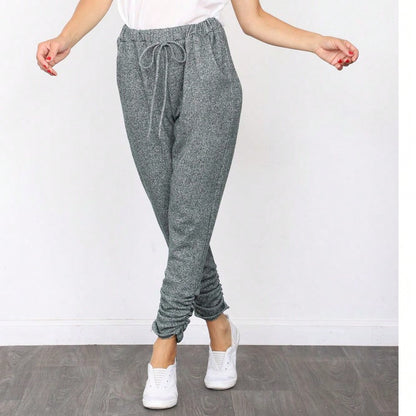 Boho Retro 90's Cloud Tie Dye Pink Blue Grey Shirred Cuff Leg Cropped Jogger Pants With Drawstring
