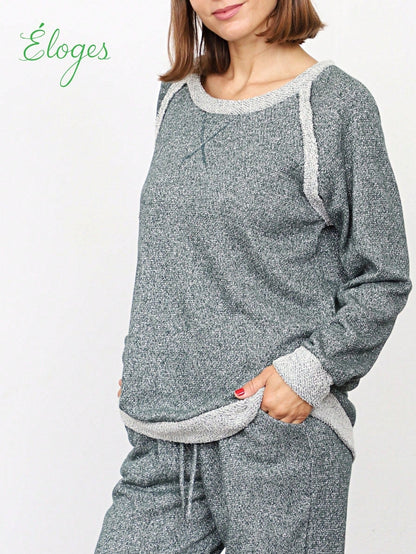 Boho Retro 90's Vintage  Preppy V Stitch  Acid Mineral Wash Tie Dye Stripe Print Raglan Sleeve Tunic Top Pullover Sweatshirt