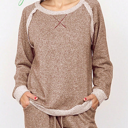 Boho Retro 90's Vintage  Preppy V Stitch  Acid Mineral Wash Tie Dye Stripe Print Raglan Sleeve Tunic Top Pullover Sweatshirt