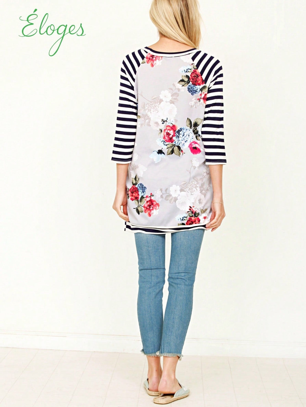 Boho Retro 90's Vintage  Preppy V Stitch  Stripe Knit Contrast Binding Brushed Soft Stripe Raglan Sleeve Tunic Top Pullover
