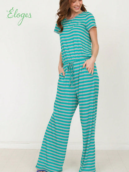 Boho Casual Red Black Ditsy Floral Tank Cami Romper Short Sleeve