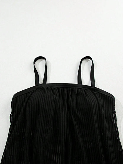 Elegant    Knitted Fabric    Beach    Summer  Tankini Swimsuit