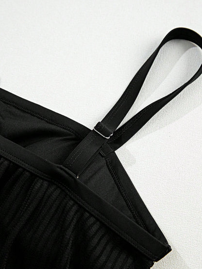 Elegant    Knitted Fabric    Beach    Summer  Tankini Swimsuit