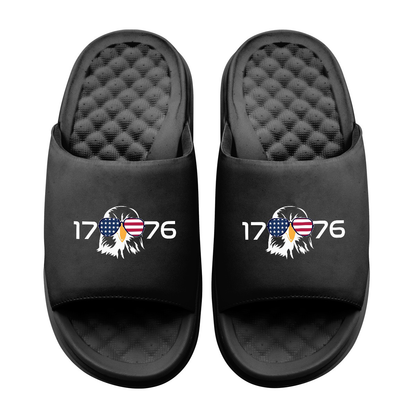 1776 Bald Eagle Motive Slide Sandals