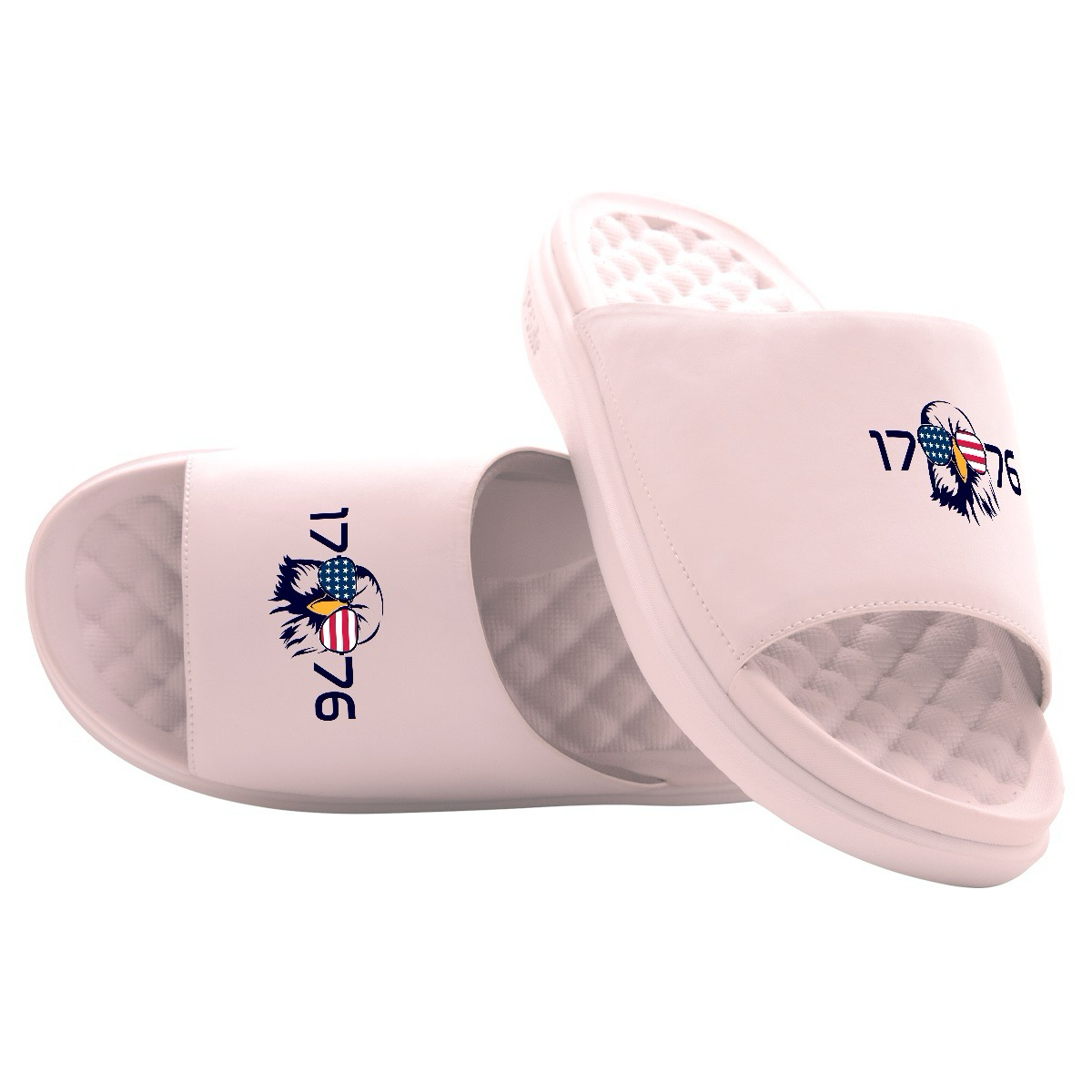 1776 Bald Eagle Motive Slide Sandals