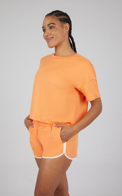 90 Degree by Reflex 2 PC Boxy Tee and Running Short Set