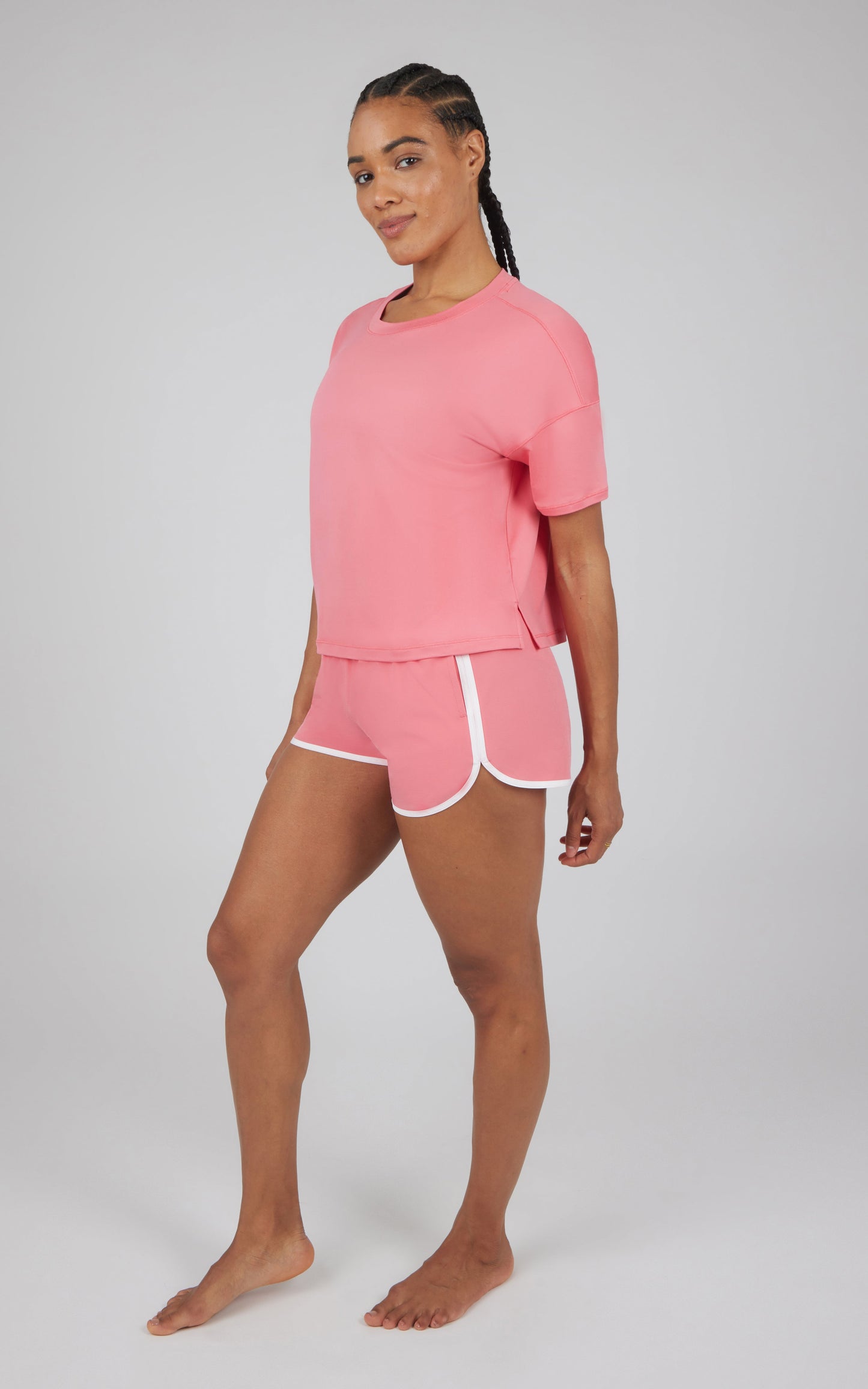 90 Degree by Reflex 2 PC Boxy Tee and Running Short Set