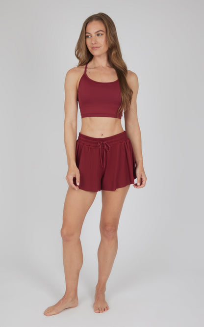 90 Degree by Reflex 2 PC Seamless Bra and Ribbed 2 in 1 Running Short