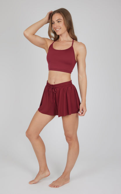 90 Degree by Reflex 2 PC Seamless Bra and Ribbed 2 in 1 Running Short