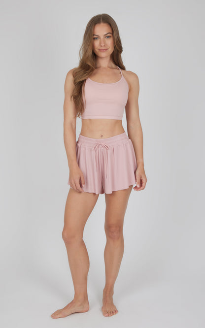 90 Degree by Reflex 2 PC Seamless Bra and Ribbed 2 in 1 Running Short