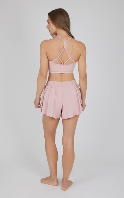 90 Degree by Reflex 2 PC Seamless Bra and Ribbed 2 in 1 Running Short